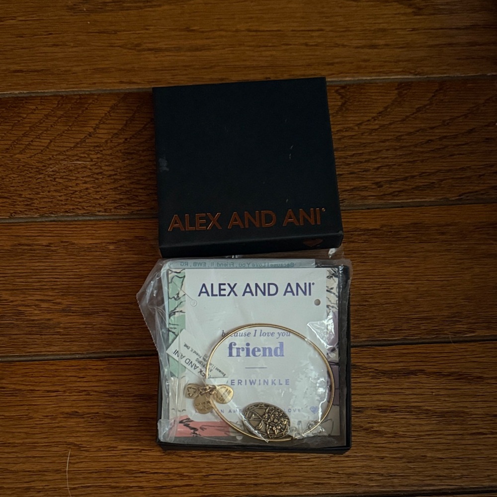 BRAND NEW Alex and Ani Friend Gold Charm Bracelet